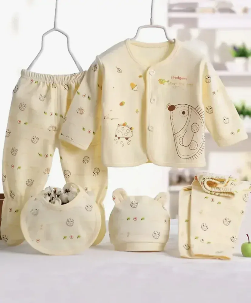 5-dílná kojenecká souprava pro miminko vel.56 (0-3mes) béžová 