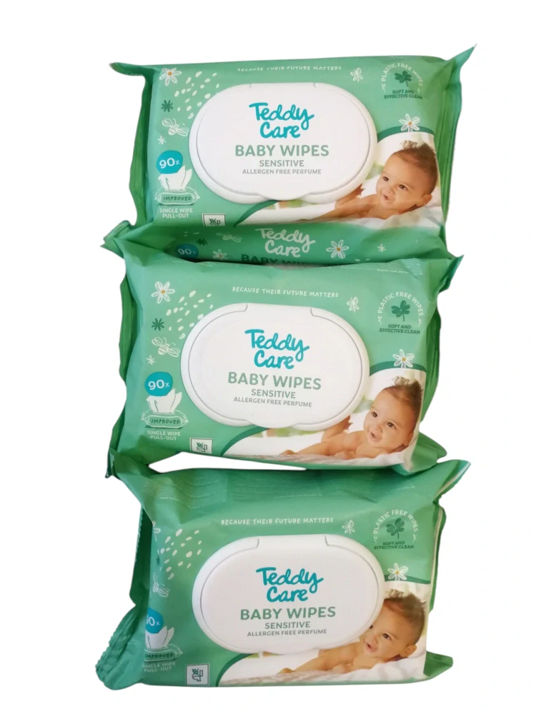 DĚTSKÉ VLHČENÉ UBROUSKY TEDDY CARE SADA 3x90 ks MIX