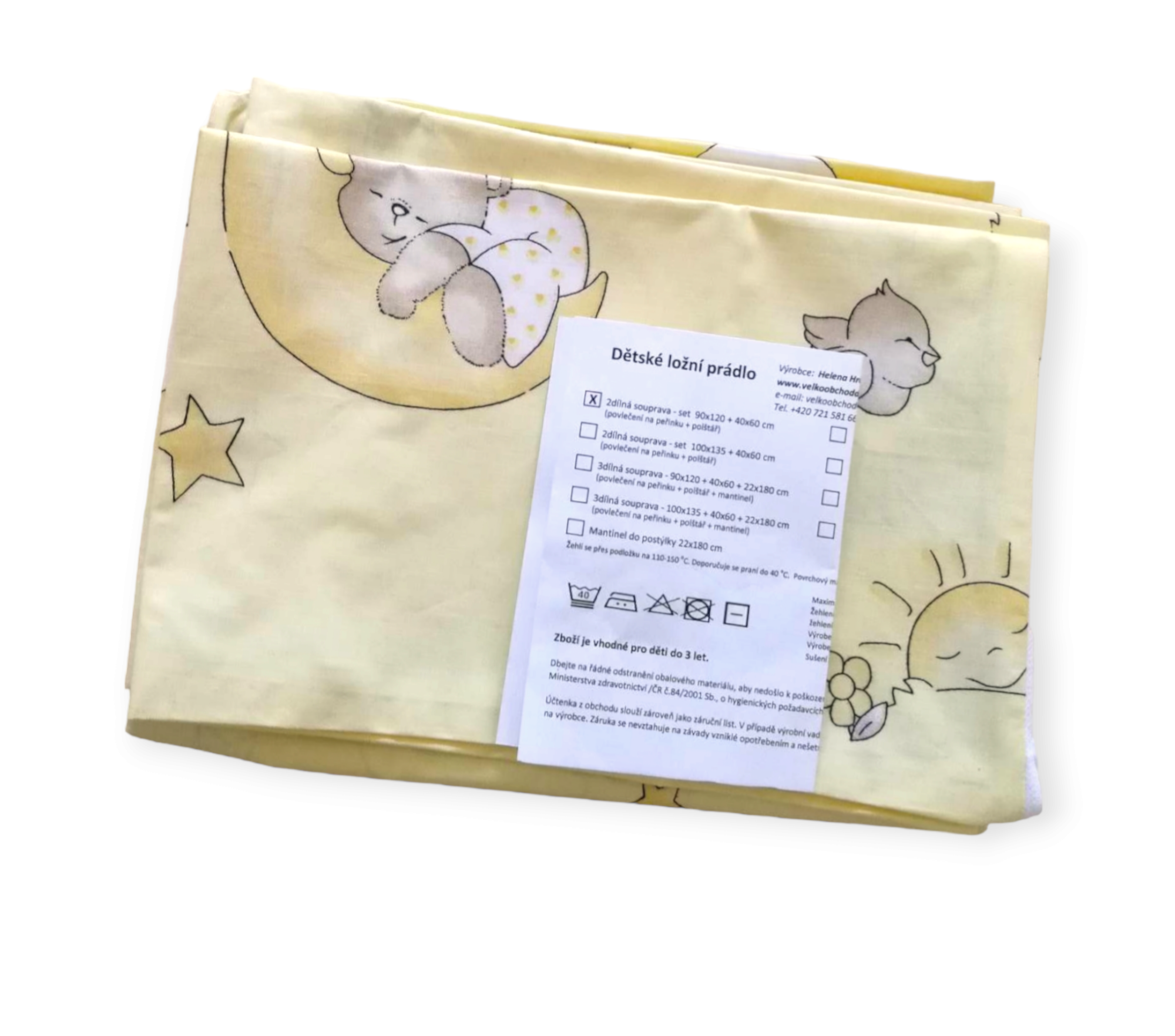 DĚTSKÉ POVLEČENÍ DO POSTÝLKY MEDVÍDEK ŽLUTÝ 