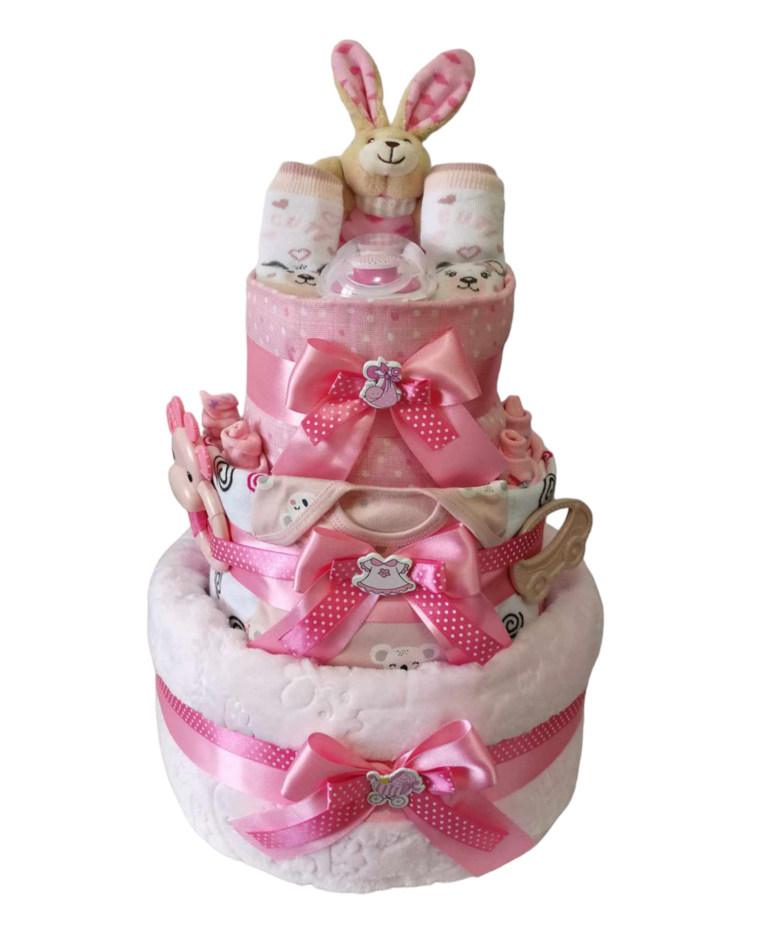 PLENKOVÝ TŘÍPATROVÝ DORT RŮŽOVÝ 