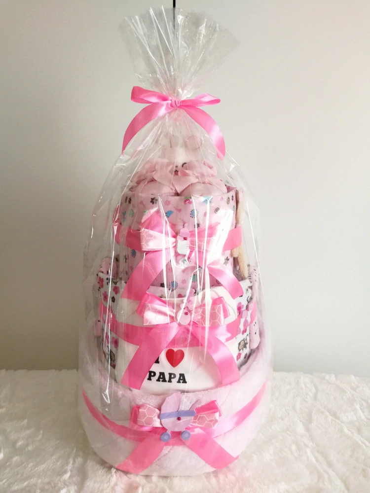 Plenkový třípatrový dort růžový 9