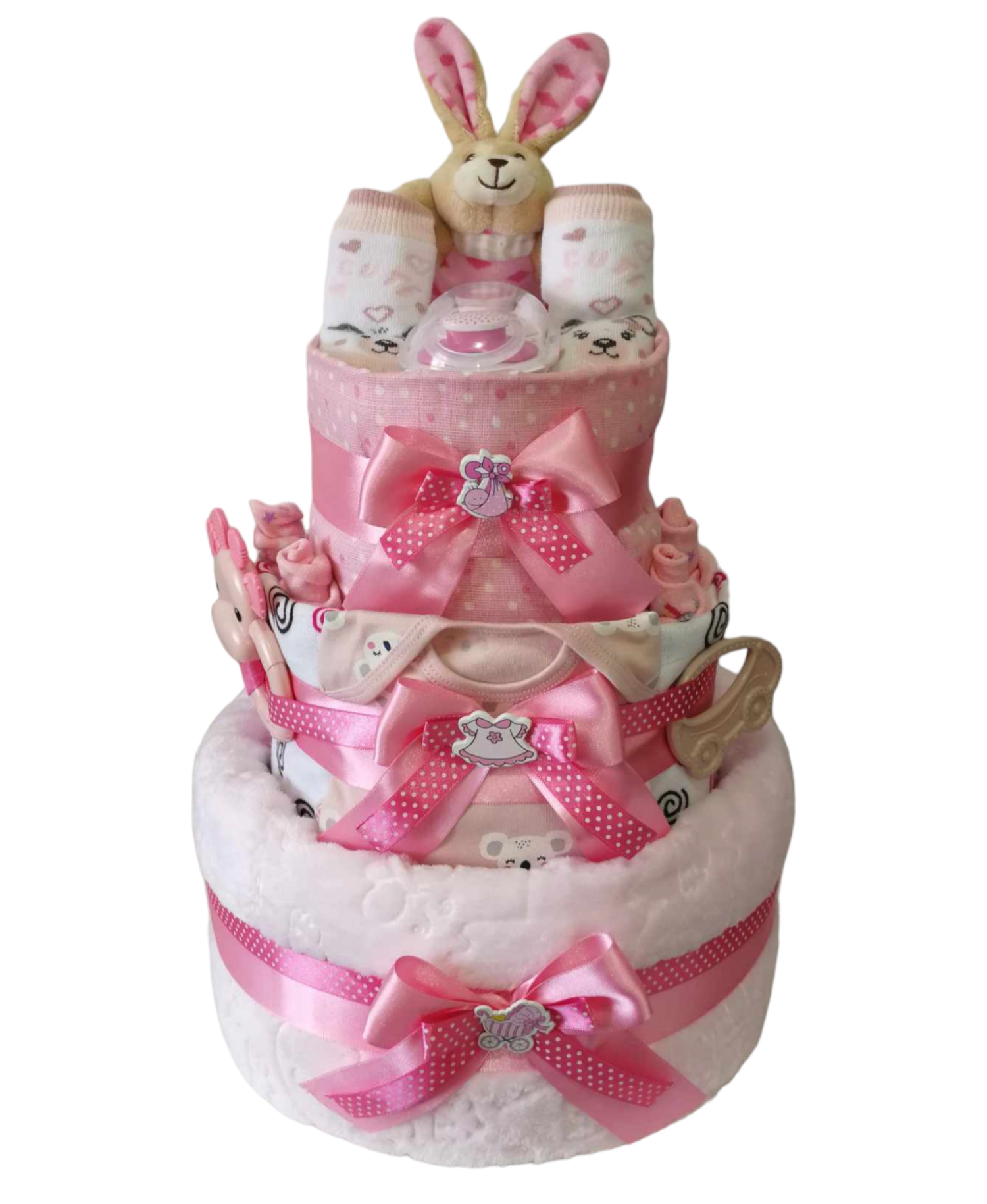 PLENKOVÝ TŘÍPATROVÝ DORT RŮŽOVÝ 