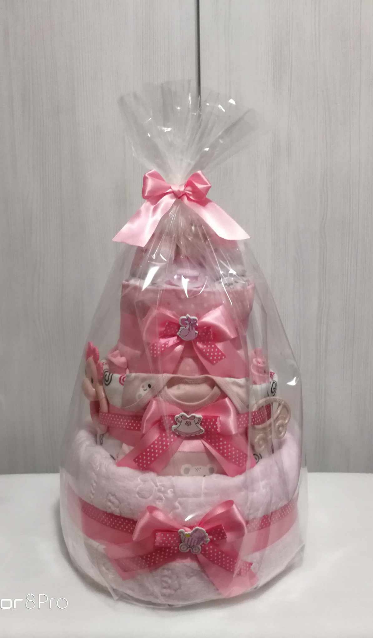 PLENKOVÝ TŘÍPATROVÝ DORT RŮŽOVÝ 