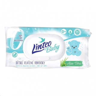 DĚTSKÉ VLHČENÉ UBROUSKY LINTEO BABY S ALOE VERA - 80 KS